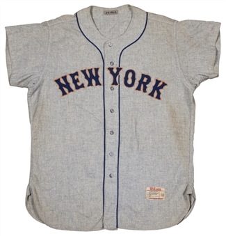 1962 Rogers Hornsby Game Used New York Mets Flannel Jersey-Innaugural Season and the Final Jersey he Wore! (MEARS A7)